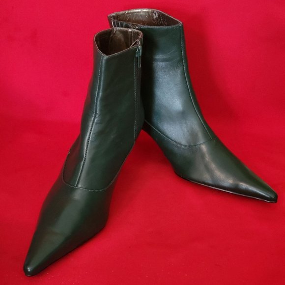 Fusion Meiry Green Leather Boots 9M Womens Shoes - Picture 5 of 11